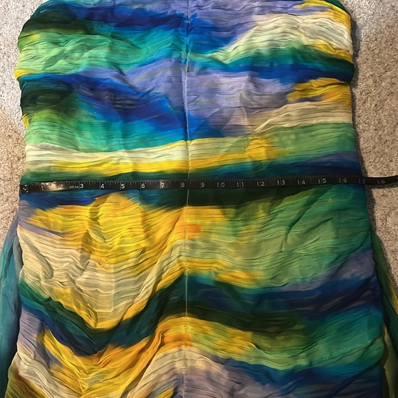 NWT Vineet Bahl Blurred Sheer Mini Dress with Train, sz L - Picture 14 of 17